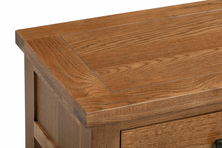 Dorset Rustic Oak 3 Drawer Bedside Table