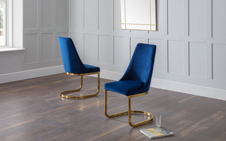 Vittoria Cantilever Dining Chair - Blue