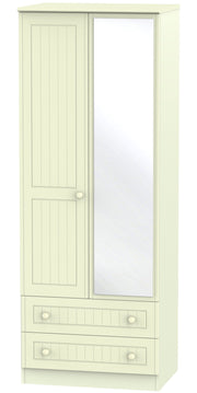 Warwick 2 Door Tall Mirror Combi Wardrobe