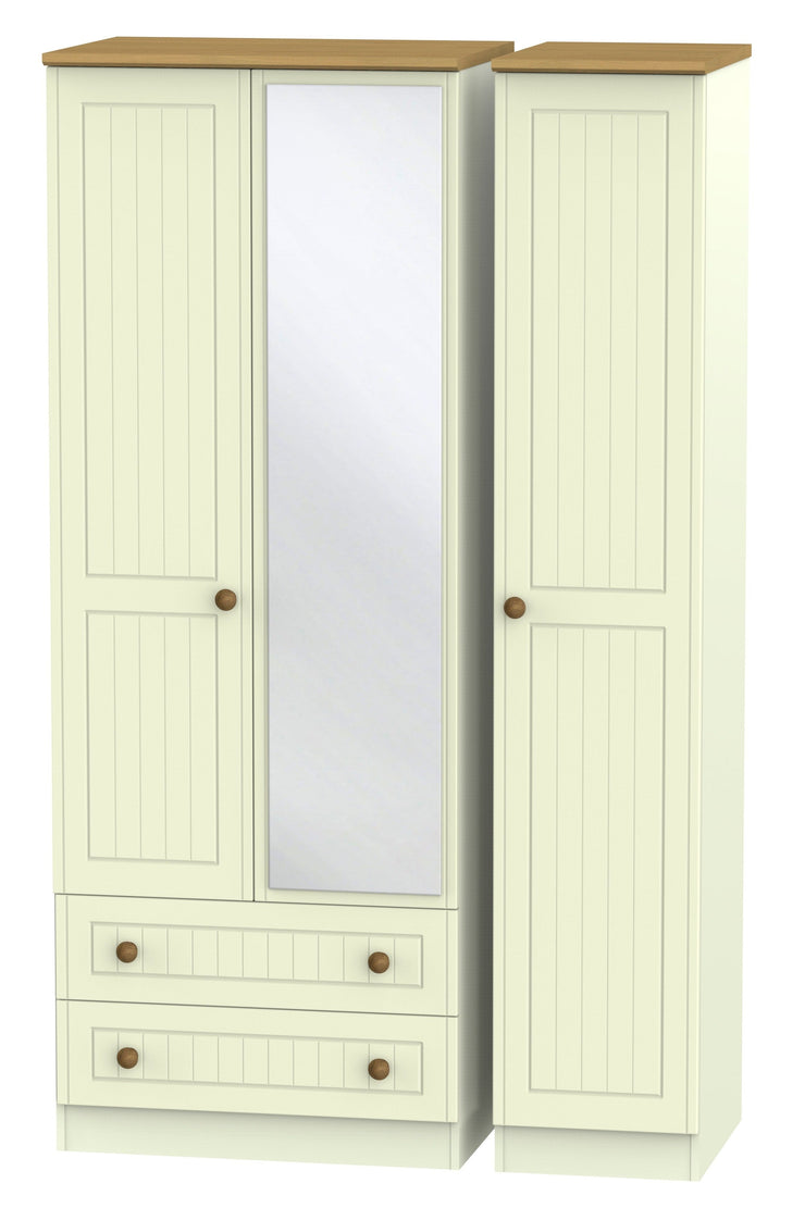 Warwick 3 Door 2 Left Drawer Tall Mirror Wardrobe