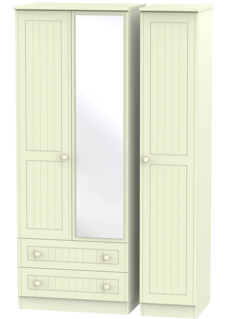 Warwick 3 Door 2 Left Drawer Tall Mirror Wardrobe