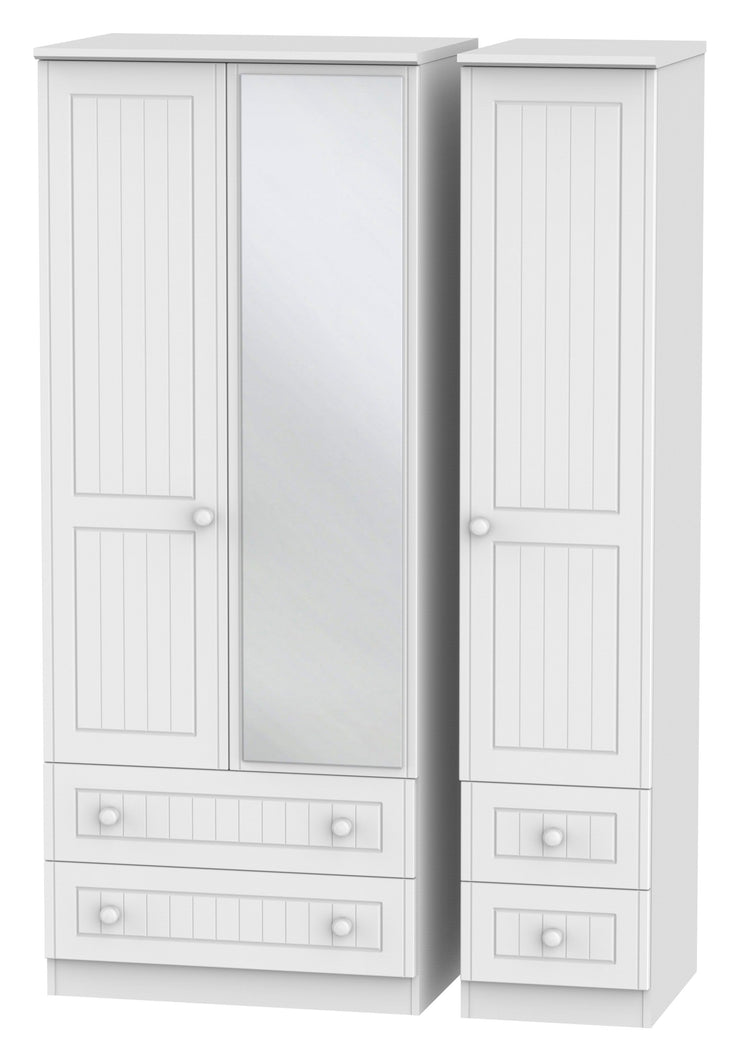 Warwick 3 Door 4 Drawer Mirror Wardrobe