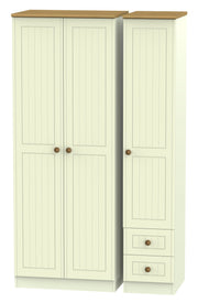 Warwick 3 Door 2 Right Drawer Tall Plain Wardrobe
