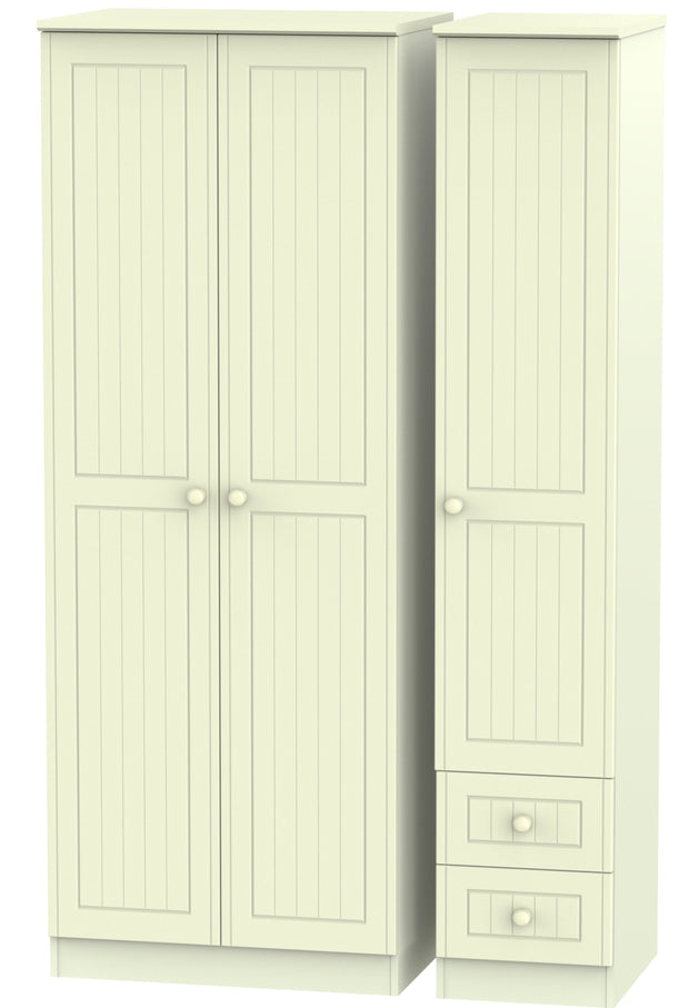Warwick 3 Door 2 Right Drawer Tall Plain Wardrobe