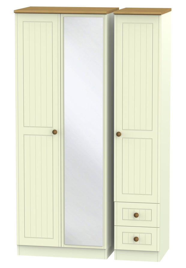 Warwick 3 Door 2 Right Drawer Tall Mirror Wardrobe