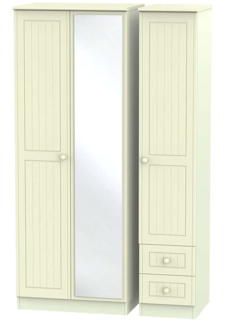 Warwick 3 Door 2 Right Drawer Tall Mirror Wardrobe