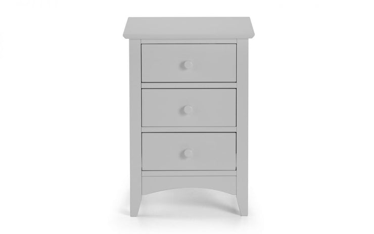 Cameo 3 Drawer Bedside Table - Dove Grey
