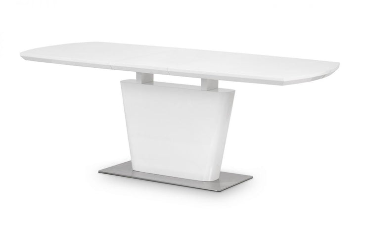 Como High Gloss Extending Dining Table - White