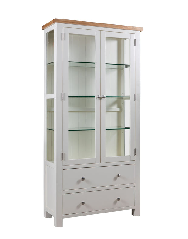 Dorset Painted Oak Display Cabinet with Glass Doors