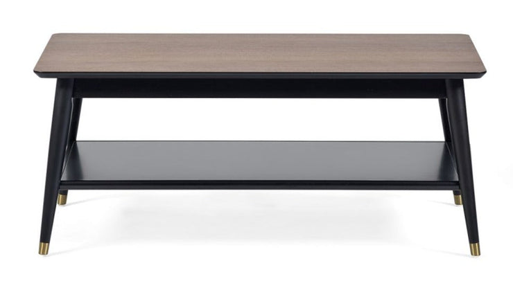 Findlay Coffee Table with Shelf - Walnut & Black