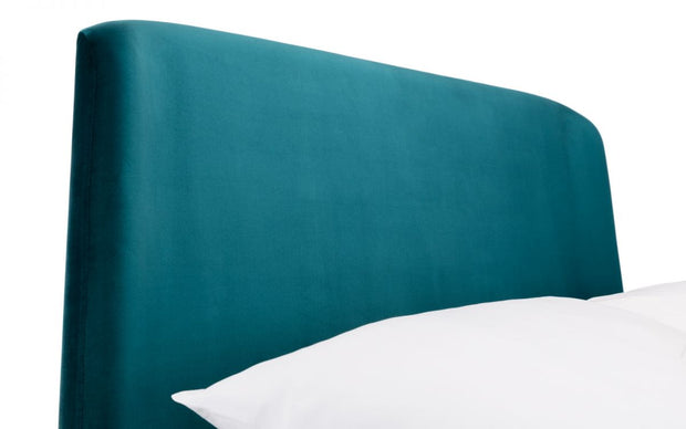 Frida Curved Velvet Bed - Teal