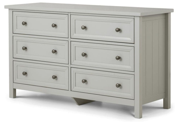 Maine 6 Drawer Wide Chest Of Drawers - Dove Grey