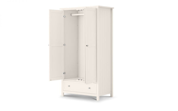 Maine 2 Door Combination Wardrobe - Surf White