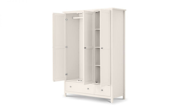 Maine 3 Door Combination Wardrobe - Surf White