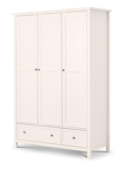 Maine 3 Door Combination Wardrobe - Surf White