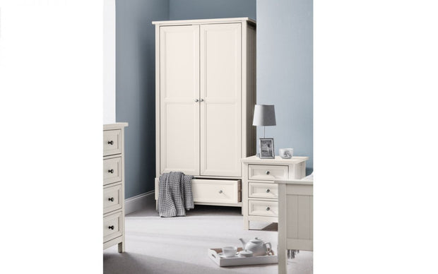 Maine 2 Door Combination Wardrobe - Surf White