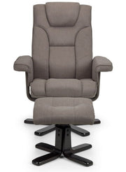 Malmo Recliner & Footstool - Grey Fabric