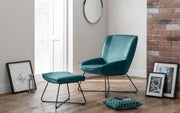 Mila Velvet Accent Chair & Stool