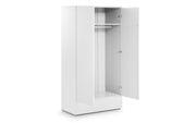 Monaco 2 Door Combination Wardrobe - White High Gloss