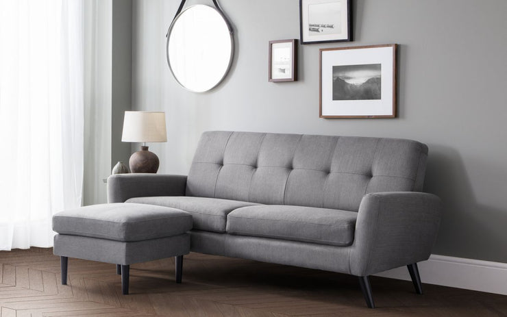 Monza Ottoman - Mid-Grey Linen