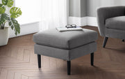 Monza Ottoman - Mid-Grey Linen