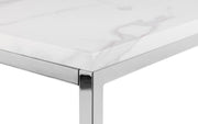 Scala White Marble Top Dining Table